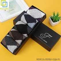 남자양말추석선물세트 중목 정장양말 5족 아가일패턴