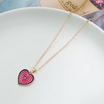 우정목걸이 커플 우정템 베프 KISSWIFE여성 위한 빈티지 다채로운 다층 하트 목걸이 연인 패션 골드 컬러 체인 선물 쥬얼리