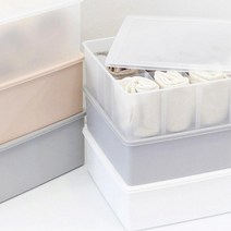 칸막이 서랍 정리함 플라스틱 속옷 상자 양말 보관 팬티 옷장 속옷정리함, 속옷정리함(뚜껑형 화이트)민자
