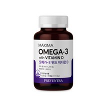 (아울렛) 프리벤트라 맥시마 오메가3 위드 비타민D 1302mg x 90캡슐(유통기한 23.11.30), 23년11월30일, 1개