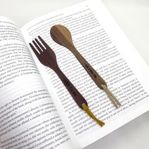 우드 책갈피 북마크 주문제작 단체선물 각인, 포크, 베이지, 폰트5