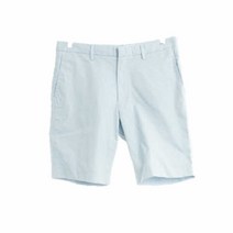 유니클로 베이비블루 스트라이프 면혼방 슬림핏버뮤다팬츠 남자 L [36] 3321