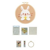 리빙토픽 펀치 니들 자수 집콕 취미 뜨게질 패키지 세트, 1세트, 토끼(92621C)