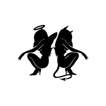 자동차포인트 00061천사악마 튜닝스티커(M), 레드