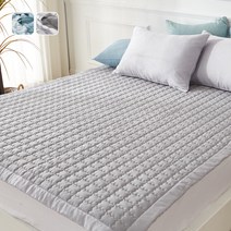 [국산] 리빙캐슬 여름 니스 냉감 풍기인견 100 누빔 침대 패드 논슬립, 그레이