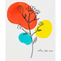 피우다 인테리어 예쁜 꽃 그림 최혜원작가 원화, 흰색