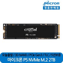 마이크론 대원 정품 SSD NVMe Gen 3.0 M.2 2280, 마이크론 P5 2TB