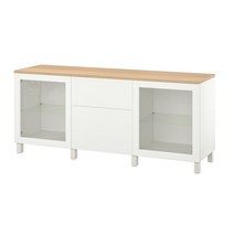 이케아 베스토 수납콤비네이션+서랍 - 신드비크 화이트/라프비켄/스투바르프 화이트 180x42x76 cm