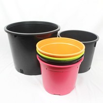 [5개] PP 7 12 25L 대형 원형 다이소화분 식물 분재 집에서 상추 방울토마토 파키우기 화훼, 25L-2개묶음, 검정