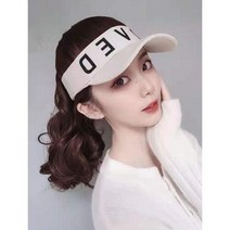 가발 모자 포니테일 모음 골프 묶음 중년 엄마 머리 썬캡, 다크브라운