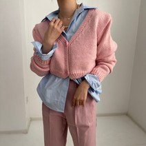 투버튼 루즈핏 숏가디건