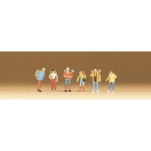 Preiser 79027 디오라마 미니어처 테라리움 배낭여행 떠나는 승객들과 여행객 6명 세트 사람 피규어 모형 1:160 사이즈