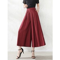 와이드 레그 팬츠 스트레이트 올 매치 코튼 린넨 그린 바지 여성용 스커트 여름