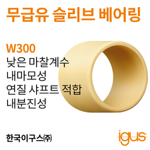 한국이구스 베어링 16-20mm iglidur® W300 독일 정품 슬리브 베어링 DUBUSH 오일리스 BUSHING 부싱, 내경 16mm:WSM-1618-35