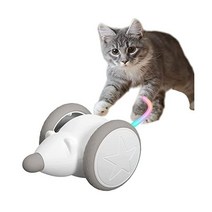 고양이 장난감 쥐 자동 LED 불빛 USB 충전식, 회색