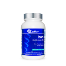 캐나다 캔프레브 아이론 철분 비스글리시네이트 25mg 순수원소 쉬운흡수 위장 부드러움 킬레이트 120 식물성 캡슐 Canada Canprev Iron Bis-Glycinate 25, 아이론(철) 120정(식물성) x 1병