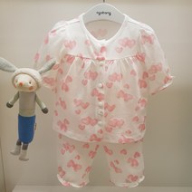아가방 23 여름 봄 베이비페어! 외출복 같은 오해 구멍뿅 펀칭면 7부 실내복 상하세트! 핑크 하트 이쁨이야 칠부 유아 상하복! 잠옷처럼 놀이복으로 올라운드 요걸로