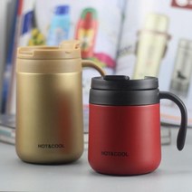 차량용 냉온 텀블러 330ml 커피 머그잔 진공 컵 보온병 스테인레스 스틸 절연 물 손잡이 뚜껑 및 믹싱 스푼1164018 L3, 1 330ml1164018 L3, 9 9