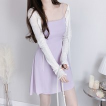 A라인 플레어 파스텔 나시 린넨 뷔스티에 원피스