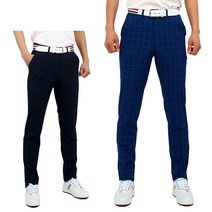 제로다몰 제로골프 남자 캐주얼 바지 체크바지 외출 봄 여름 가을 스판 캐쥬얼 정장바지 신사 골프 출근 기지바지 빅사이즈 허리밴딩