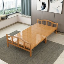 편리한 접이식 야외 옥상 베란다 테라스 대나무 침대 평상 마루 나무 평상, 가로 100x197cm 길이
