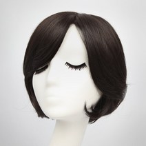 [S1011]클로이 C컬 윈드컷 통가발 고열사 항암가발 형상기억모발, 자연갈색, One Size(55~57cm), 1개