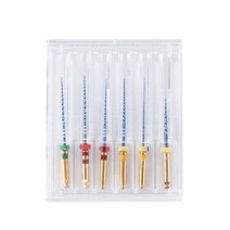 치과용품 도구 파일 엔진 사용 니켈 티타늄 합금 치과 근관 6 개박스 드릴, 25mm Assorted