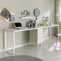 [에타홈] G274 트윈책상 2400 2colors, 화이트