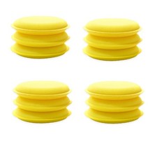 자동차 연마 및 왁싱 스폰지 자동차 폼 스폰지 왁스 어플리케이터 라운드 자동차 디테일링 청소 도구 청소 용품 12 개, 12pcs