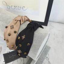 디어망고 헤어밴드 앤틱 큐빅 반다나헤어밴드 바로크스타일 명품 머리띠