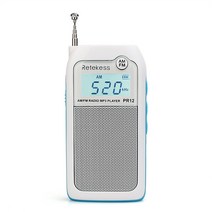 RETEKESS PR12 라디오 FM AM 미니 포켓 USB 라디오 수신기 Mp3 휴대용 수신기 디지털 스테레오 지원 노인을 위한 TF 카드, 흰색