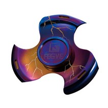 고급 피젯 큐브 스피너 어른 장난감 FEGVE-마야 티타늄 합금 그릴 블루 피젯 스피너 핸드 핑거 메탈 EDC, 01 Thunder pattern blue