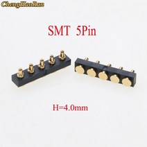 ChengHaoRan 1pcs SMT DIP 포고 핀 커넥터 Pogopin 배터리 스프링로드 접촉 테스트 프로브 전원 충전 헤더, 04 SMT 5P 4.0mm