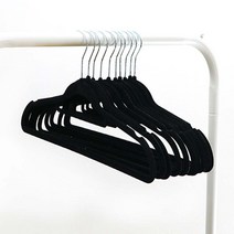 화이트래빗 벨벳 블랙 논슬립 옷걸이, 1개