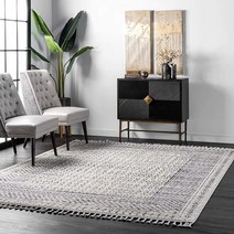 NuLOOM Claudia 다이아몬드 태슬 액센트 러그 61 x 91.4cm(2 x 3피트) 아이보리