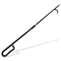 화덕용 부지깽이. 86.4cm(34인치) 0.9kg(2파운드) 튼튼한 벽난로 부지깽이 직경 1.2cm(0.47인치) 솔리드 스틸로 제작 벽난로 캠핑 화덕 나무 스토브 실외