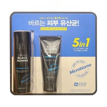 5in1 바르는 피부 유산균 SNP 타임리스 블랙 옴므 올인원 (스킨 로션 에센스 크림 아이크림)