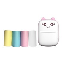 증명사진 스마트폰 사진 인화 휴대폰 핸드폰 출력휴대용 열 프린터 귀여운 미니 고양이 인쇄 용지 사진 포, 4-빨간색