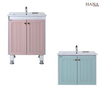 HB-601모던하부장 핑크 민트 하나바스 벽걸이하부장 다리형하부장 수납장 욕실하부장 세면대장, 다리형, 선택안함, 1개