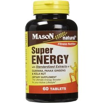 Mason Natural 슈퍼에너지 with 과라나 인삼 & 콜라너트 60정