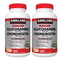 커클랜드 글루코사민 1500mg 콘드로이친 12000mg 220개입 2병, 2개