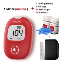 당도 측정기 당도계 sinocare aq 스마트 혈당 모니터 키트 테스트 스트립 바늘, 협력사, 미터 50 스트립 mmol