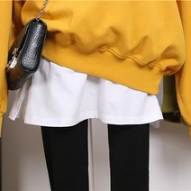 이너 여리여리 루즈핏 맨투맨 힙커버업 부각 옆트임 캐주얼 허리밴딩 입는 레깅스