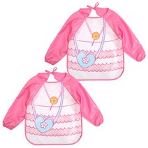 베베니즈 긴팔 이유식 턱받이 세트, 하트백, 2개입