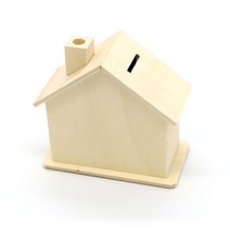 굴뚝 저금통 우드 반제품 자작나무 11 x 10cm M-02-049