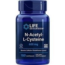 수명 연장 n-아세틸 l-시스테인 600mg - 간 건강 및 건강한 글루타티온 수준 지원을 위한 강력한 항산화제 nac 보충제 - 글루텐 프리 비-gmo 채식주의자 - 60, 150카운트(1팩)