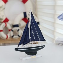 [천삼백케이] [윤자매네] 여름 인테리어소품 빈티지 블루 요트 모형, 단품