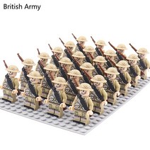 빌딩 블록 남아 레고 호환 WW2 밀리터리 육군 군인 소련 미국 영국 독일 프랑스 세트 모델 브릭 액션 피규어 무기 완구 어린이 선물 24 피스, [20] D261