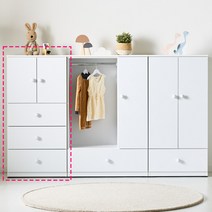몬스빌리지 COMO 꼬모 스위트 도어형 베이비 수납 서랍장 아기 옷장 베이비장 3색상, 4단 베이비 서랍장 화이트