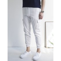 쿼터 키작은 남자 스판 밴딩 카고 8부 조거팬츠 3color